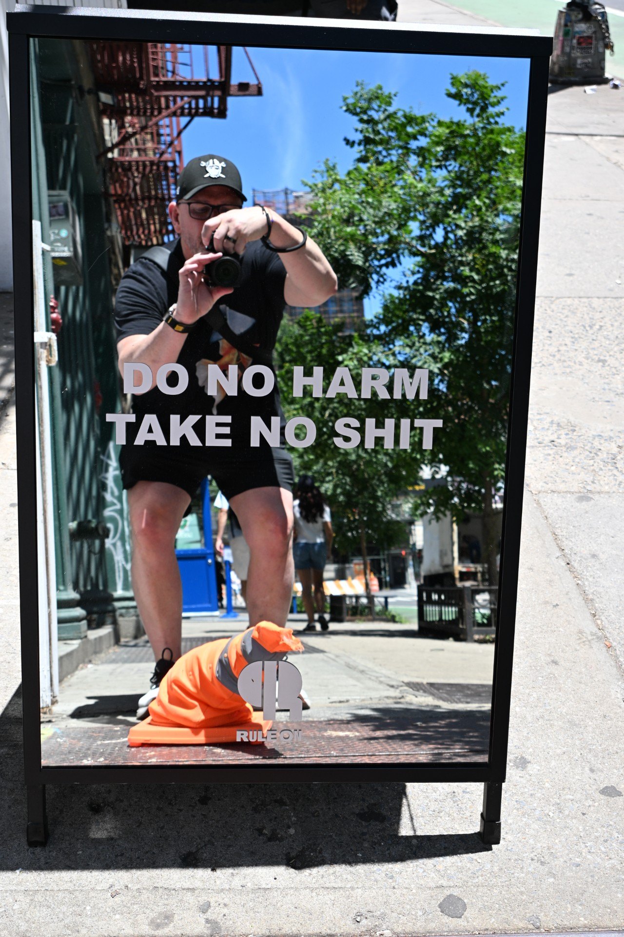 Do no harm take no shit mirror self portrait by Brian Schwanebeck
